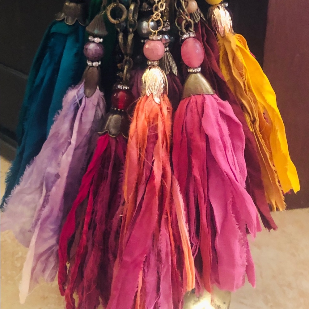Handmade sari silk necklaces